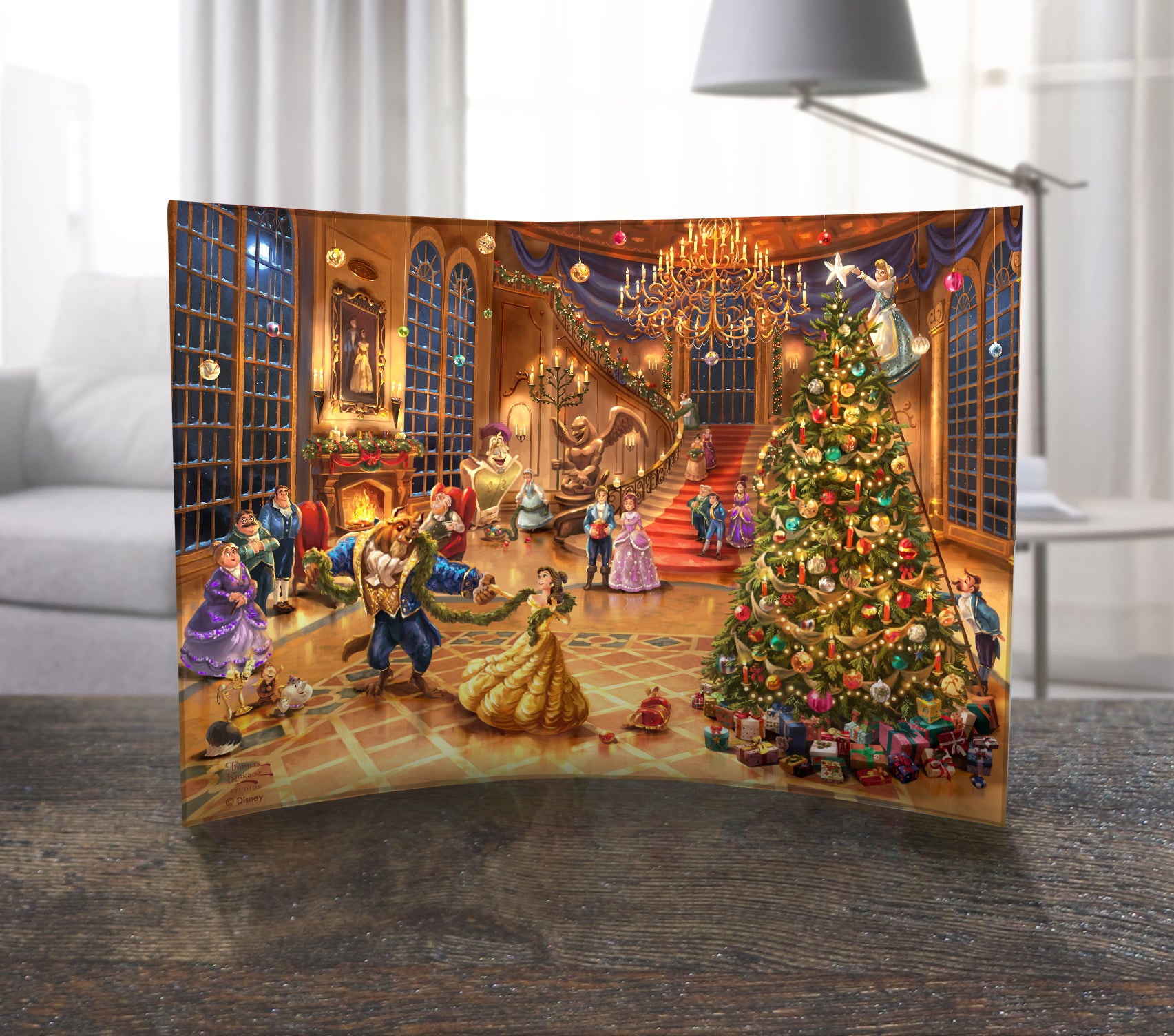 Disney (Beauty and the Beast Christmas Celebration) 10" x 7" Curved Acrylic Print ACP1007CUR796